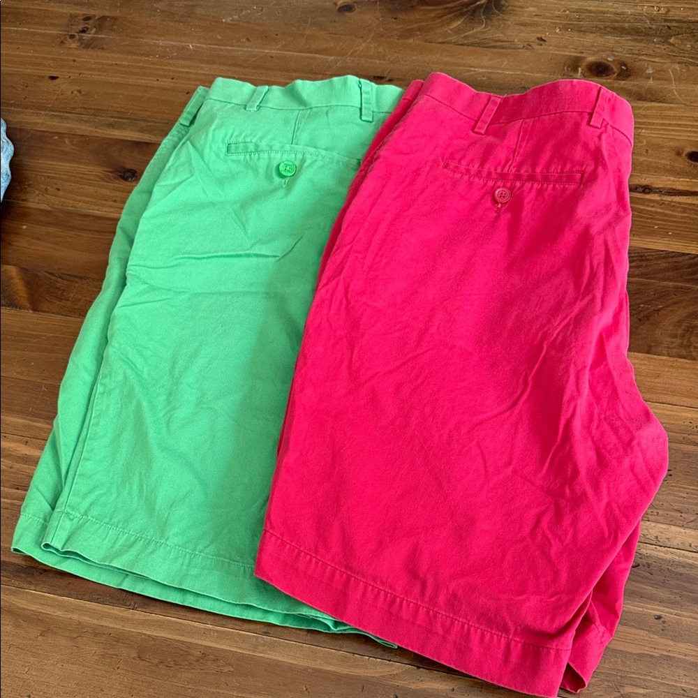 Green and Pink Shorts Set Pair of 2 36” Waist